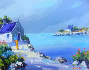 Peinture de Philippe CALABRO: Maison bretonne