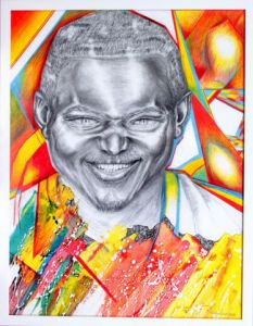 Dessin de Myriam Bonnet: Fais comme moi ,souris! crayons de couleur, encres, 53x68,5 cm,2017... 