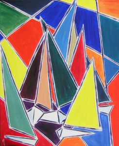 Peinture de valerie jouve: marine arlequin