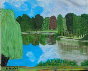 Peinture de Antoine Silveira : Etang emerainville 