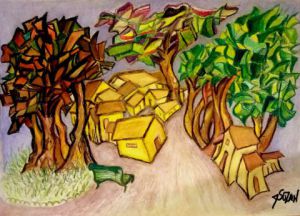 Peinture de JACQUELINE SARAH UZAN: AUTOMNE