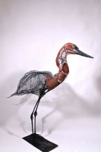Sculpture de Breval: Egret rouge