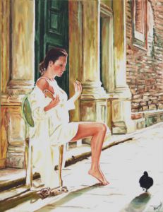 Peinture de Aguila Bernard: Le pigeon