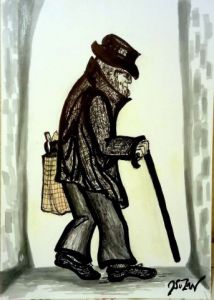 Peinture de JACQUELINE SARAH UZAN: LE PASSANT