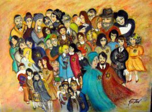 Peinture de JACQUELINE SARAH UZAN: COMME DES ETOILES