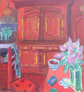Peinture de DENISE JOUVE: le buffet rouge