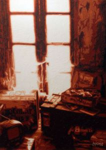 Peinture de guionie jean: Rayon de Lumière dans le Passé