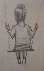 Dessin de christian riado: la balançoire