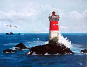 Peinture de Henri SACCHI: Le phare des Pierres Noires