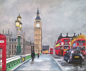 Peinture de Henri SACCHI: London bridge