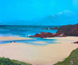 Peinture de Henri SACCHI: Plage bretonne