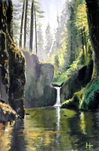 Peinture de Henri SACCHI: Cascade