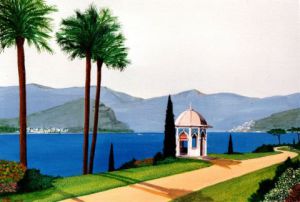 Peinture de Henri SACCHI: Le kiosque