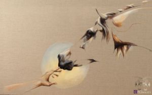 Peinture de laetitia PLINGUET: La naissance d'une passino