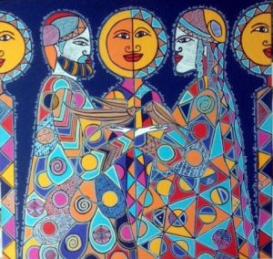 Peinture de ANTOINE MELLADO: Les offrandes échangées.