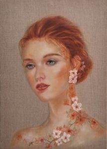Peinture de MARTINE GREGOIRE: FEMME FLEUR