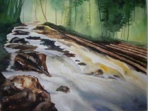 Peinture de Jacques Masclet : la fonte des neiges