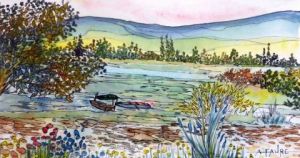 Peinture de ALAIN FAURE: ETANG EN LUBERON