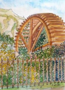 Peinture de ALAIN FAURE: MOULIN A PAPIER