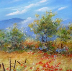 Peinture de LYN LENORMAND: L'herbe est douce