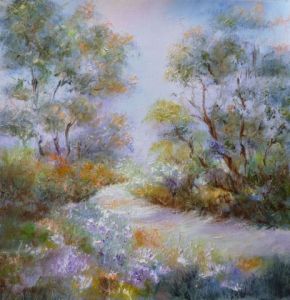 Peinture de LYN LENORMAND: Sous bois