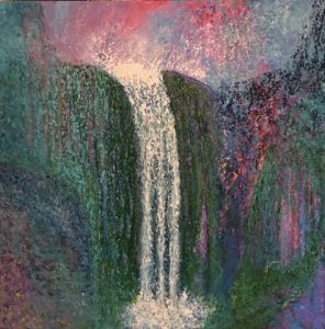 Peinture de jean pierre MALLET: Cascade bleutée 