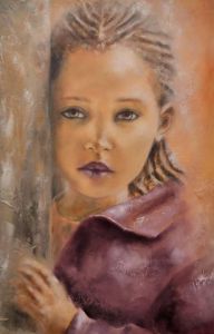 Peinture de MARTINE GREGOIRE: Fillette aux tresses
