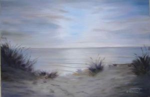 Peinture de Marie-Mathilde Dumont: Calme et douceur au crépuscule