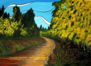Peinture de ALAIN FAURE: LES MIMOSAS DU TANNERON
