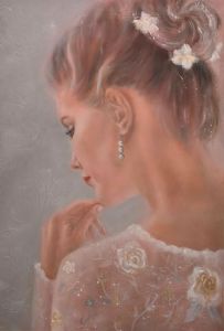 Peinture de MARTINE GREGOIRE: Chignon et transparence