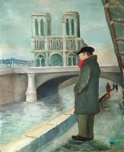 Peinture de Yves Mignotte: Quai St Michel