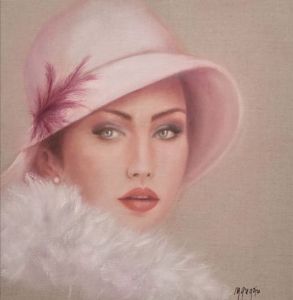 Peinture de MARTINE GREGOIRE: DOUCEUR EN ROSE