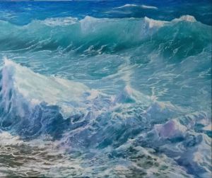Peinture de catherin nathalie: Vague bleue
