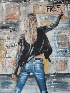 Peinture de sandrine richalet: vivre libre