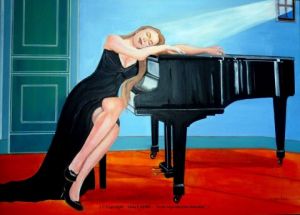 Peinture de ALAIN FAURE: SIESTE MUSICALE