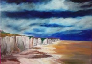 Peinture de LUCIE2: GROS TEMPS SUR LA FALAISE