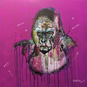 Peinture de Cédric BAREAU: gorilla