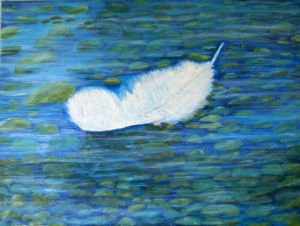 Peinture de LUCIE2: PLUME SUR L EAU