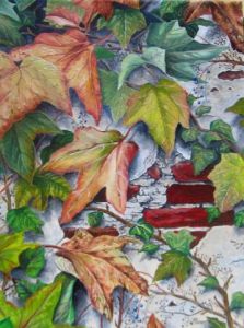 Peinture de Pierre ROUANNE: Vigne vièrge