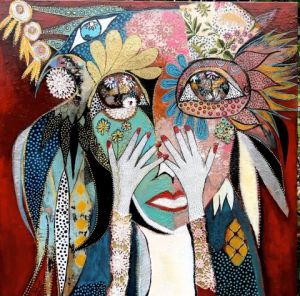 Peinture de CAROLE JEULIN: Elle écoute pousser les fleurs 