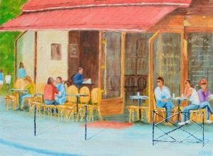Peinture de christian riado: BISTROT
