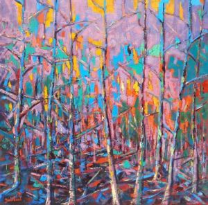 Peinture de francis JALIBERT: Profondeur du sous-bois