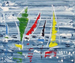 Peinture de valerie jouve: ABSTRACTION DE VOILES 9 11 10