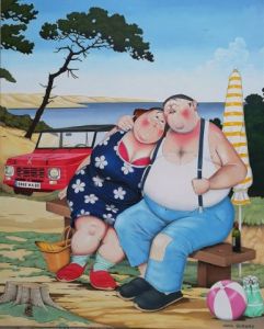 Peinture de Alain Willette: Les amants de la chance