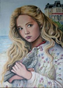 Peinture de Anne-Sophie CORD'HOMME: La maison de la plage. NORMA LOUISE