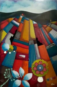 Peinture de Marie-Pierre JAN: Les champs ponceaux