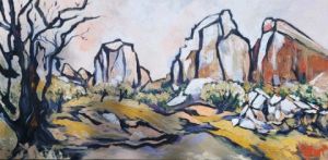 Peinture de KAO BOURILLON: LES BAUX VERSION 1