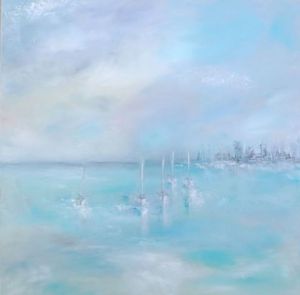 Peinture de MARTINE GREGOIRE: Vue sur le port