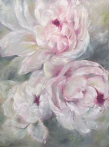 Peinture de MARTINE GREGOIRE: Pivoines blanches