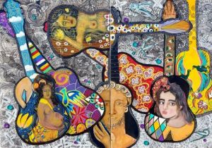 Peinture de CONY SHESSON: Guitares en scènes 2021